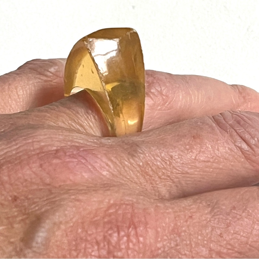 Bold Nectarine colored Clear Statement Ring